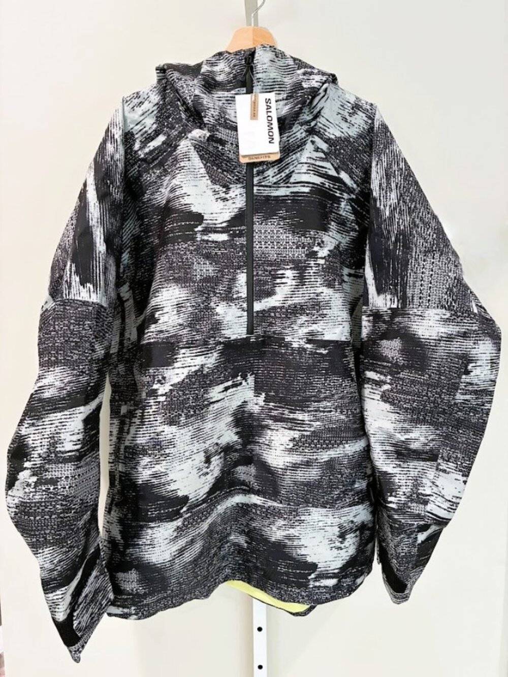NWT Salomon Anorak Pullover Hooded Jacket Mens XXL Abstract Graphic Half Zip